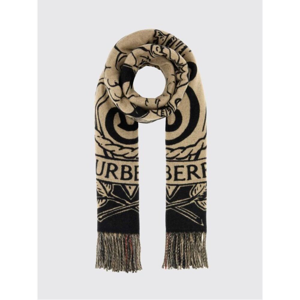 Burberry Men Burberry Reversible Pure Cashmere Scarf With Ekd Print And Fringes